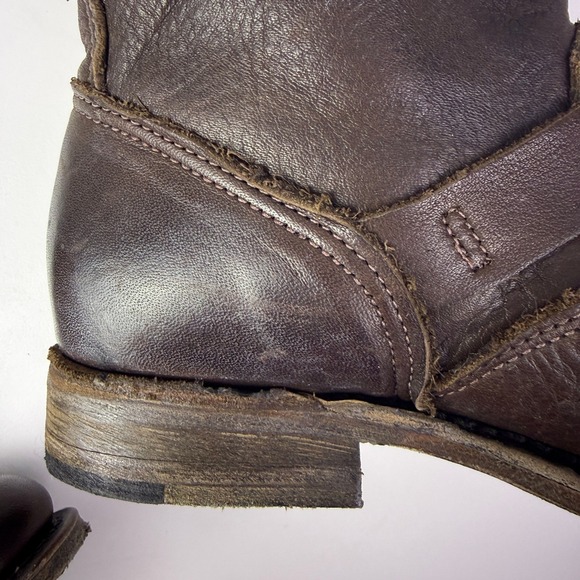 Vintage Brown Leather Moto Boots Women's 6 Buckle Made in‎ USA - Picture 11 of 13